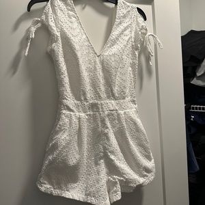 Express White Eyelet Romper